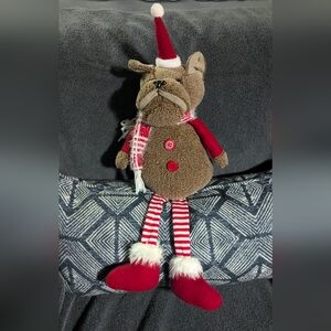 New Santa Counter Sitting Stuffed Dog